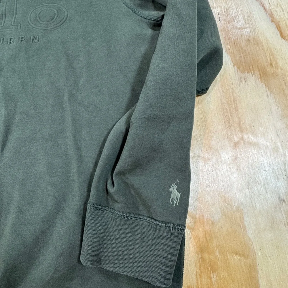 Polo Ralph Lauren Men's XL Olive Green Embossed Logo Crewneck Sweatshirt